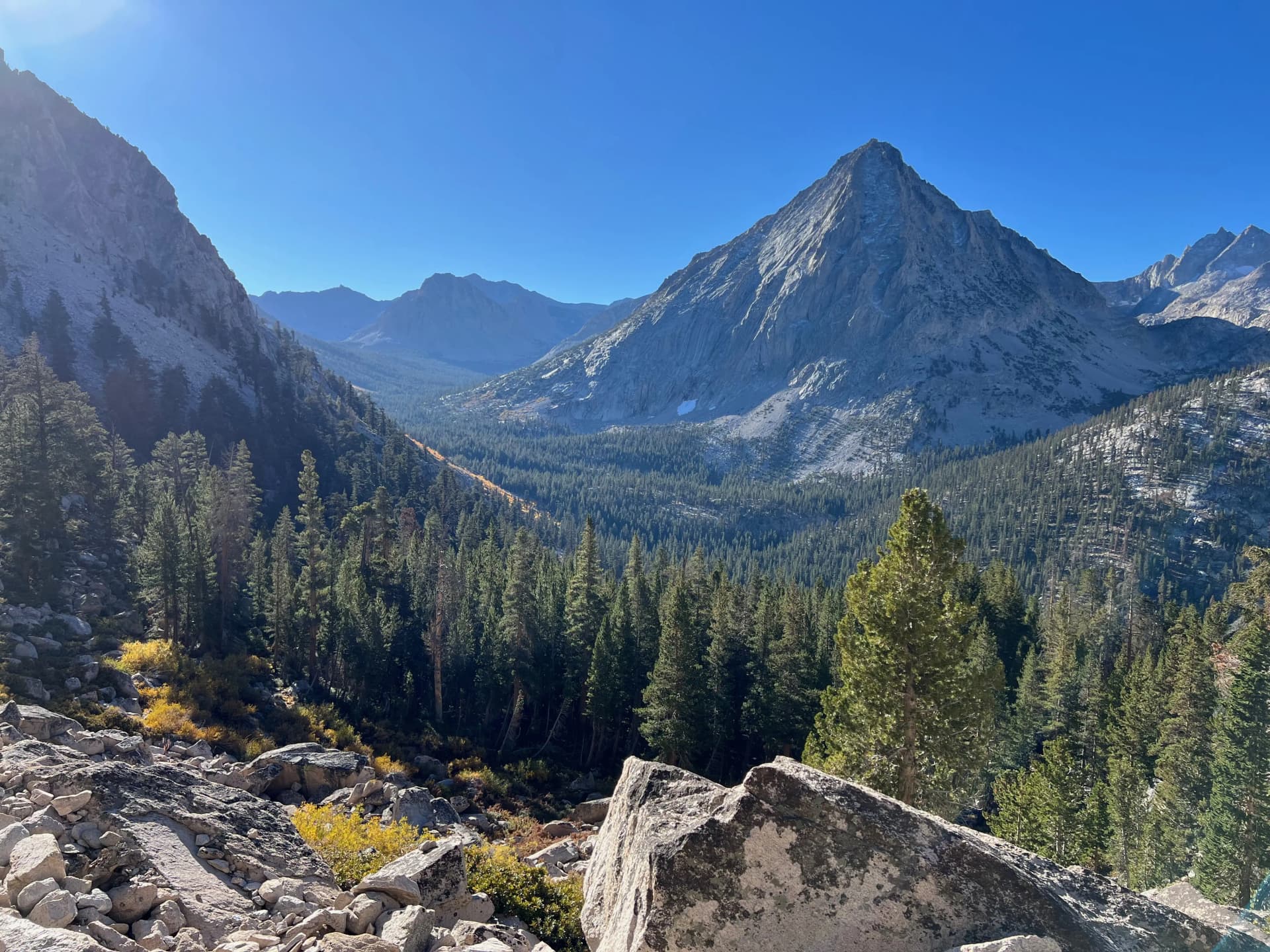 Looking South towards East Vidette. Somewhere off to the left is Forester Pass, the highest pass of the JMT (13,153ft)!