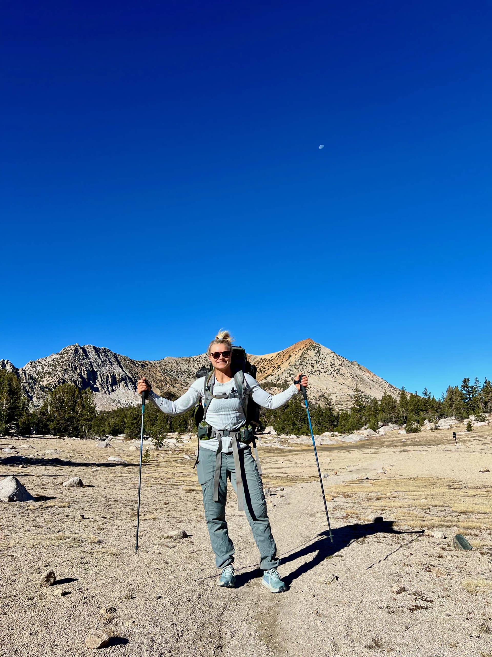 Cara on the surface of the Moon, I mean JMT heading to Glen Pass.