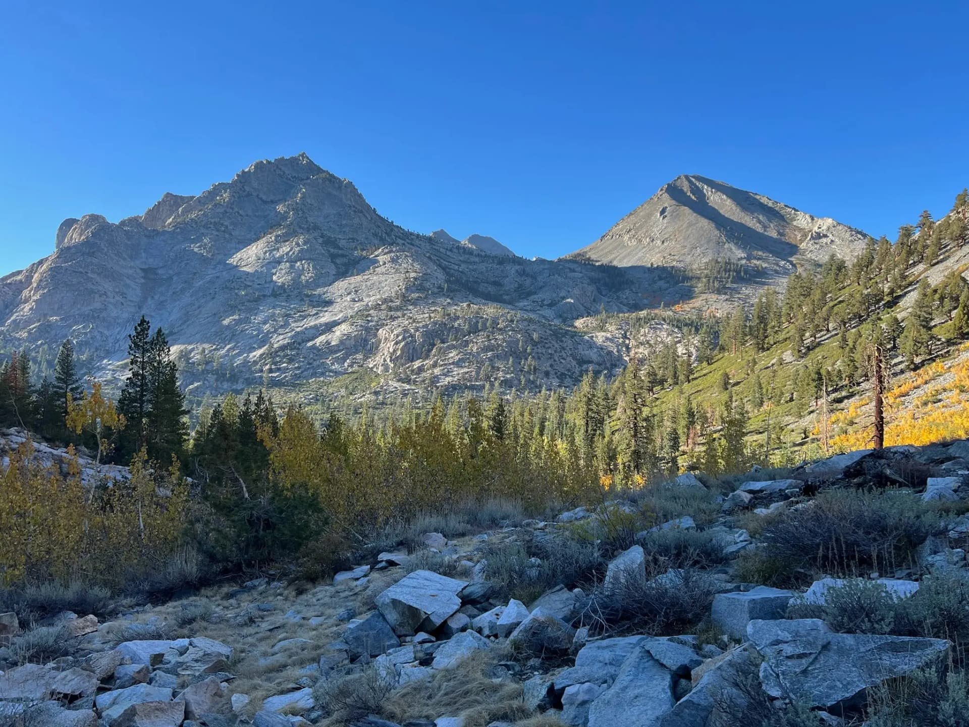Castle Domes on the left. Woods Creek and our second camp site is somewhere down there.