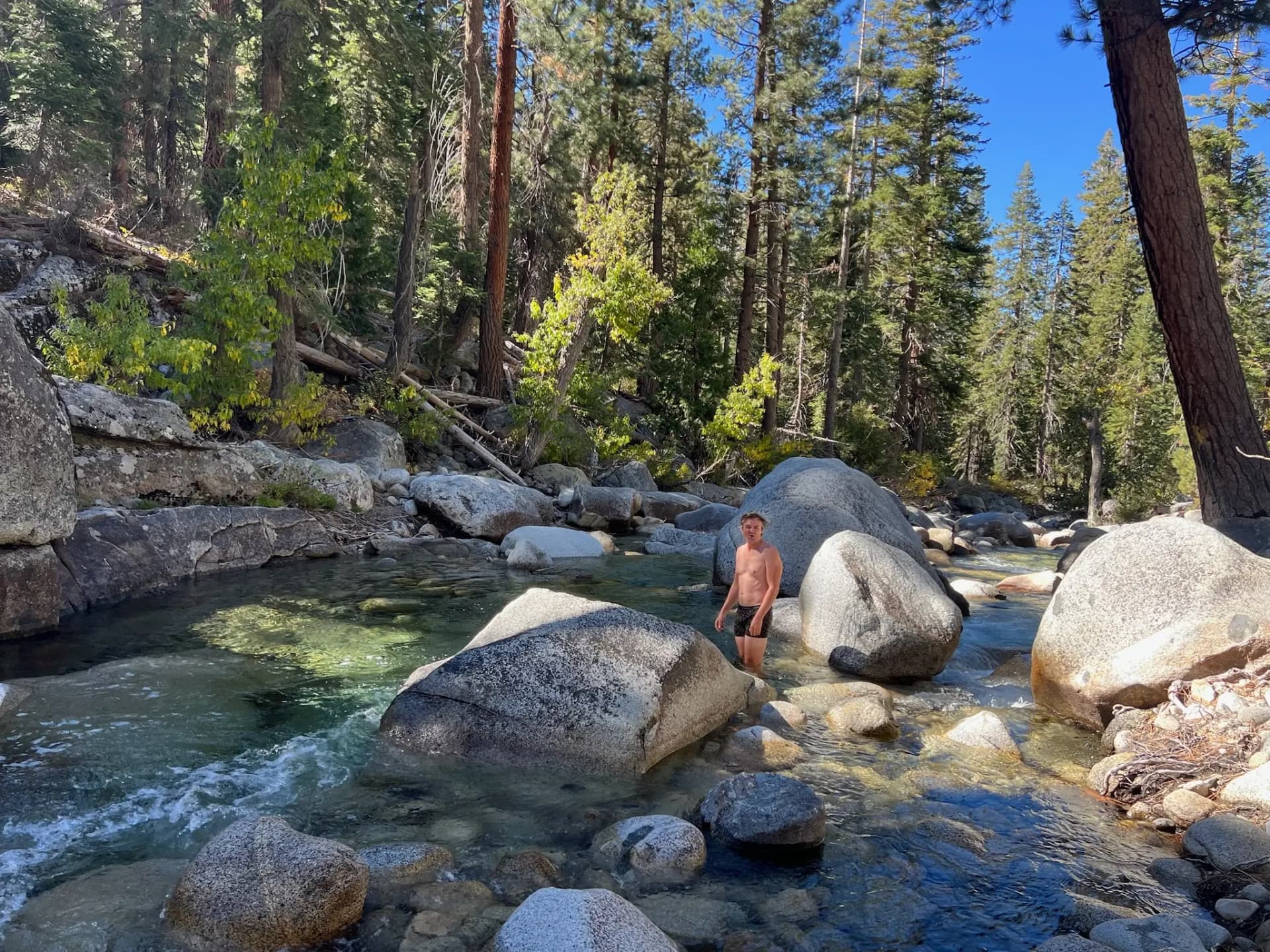 It took me awhile to finally take a dip. The water was literally ice.