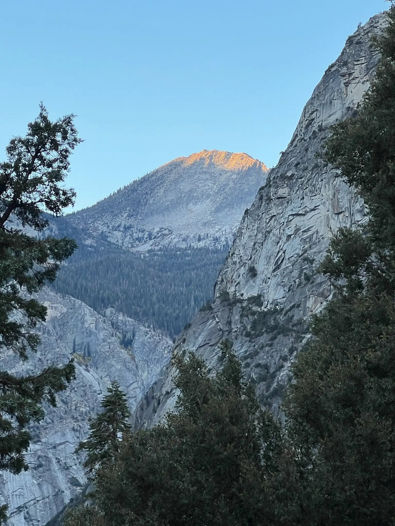 First sunlight of the day.