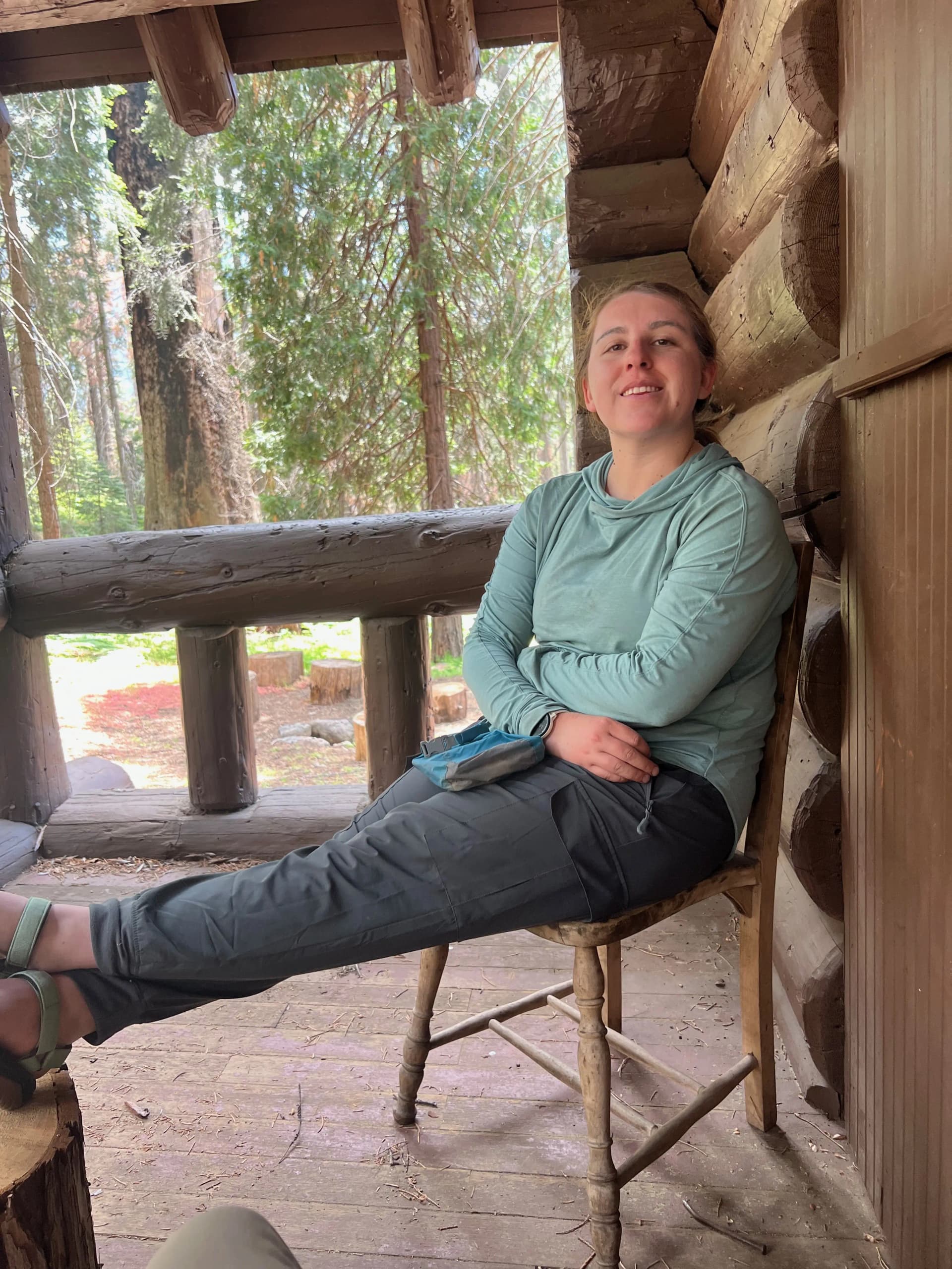 Chilling on our porch in the middle of the woods is pretty nice.