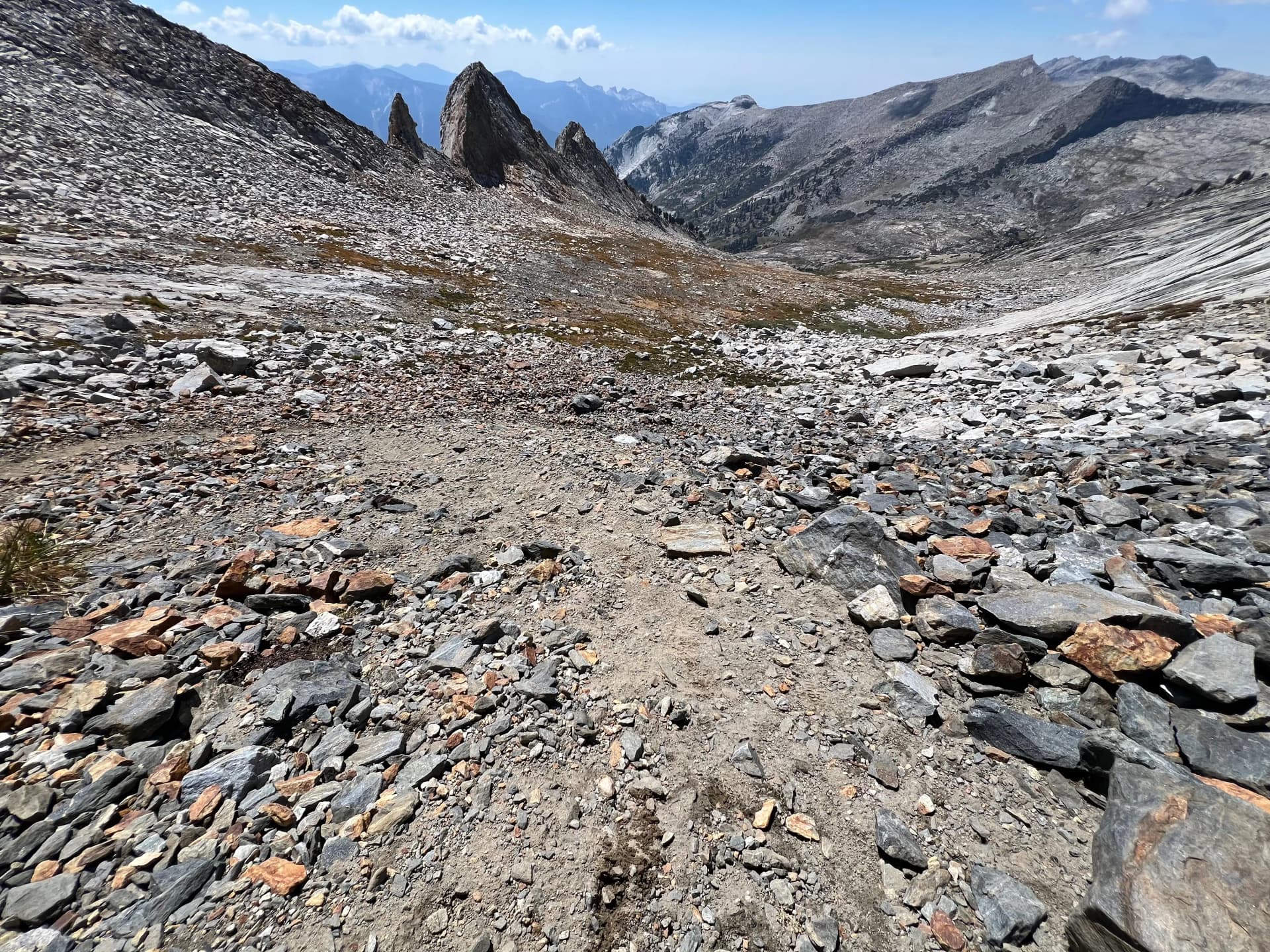 Looking down the North side of Elizabeth Pass.