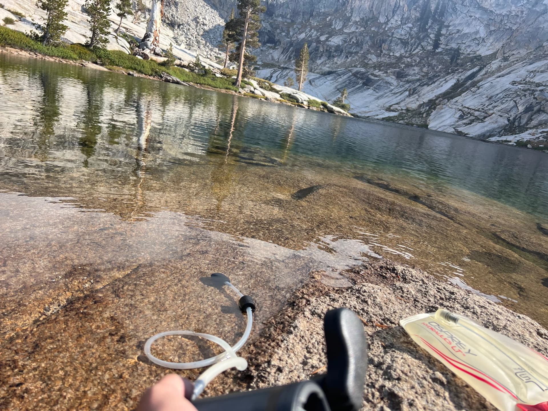 Pumping water at Pear Lake at 16:16